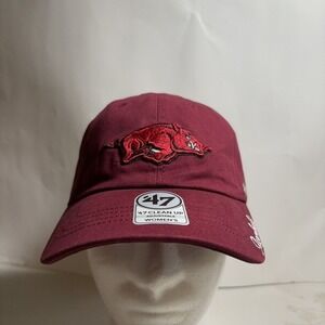 '47‎ Clean Up Arkansas Razorbacks Red NCAA Strap Back Hat NEW